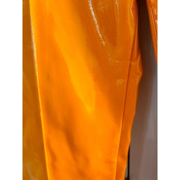 The Ragged Priest Orange Faux Patent Leather Straight Leg Pants - Picture 7 of 11